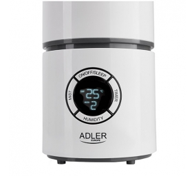 Adler Ionic Air humidifier AD 7957 Humidification capacity 280 ml/hr, White/ grey, 25 W, Water tank capacity 2.2 L