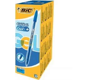 BIC Gelinis rašiklis CRISTALGEL 0.7 mm, mėlynas, pakuotėje 20 vnt 721293