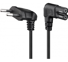 Goobay | 97350 | Euro connection cord, both ends angled | Black Euro male (Type C CEE 7/16) | Device socket C7