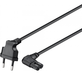 Goobay | 97350 | Euro connection cord, both ends angled | Black Euro male (Type C CEE 7/16) | Device socket C7