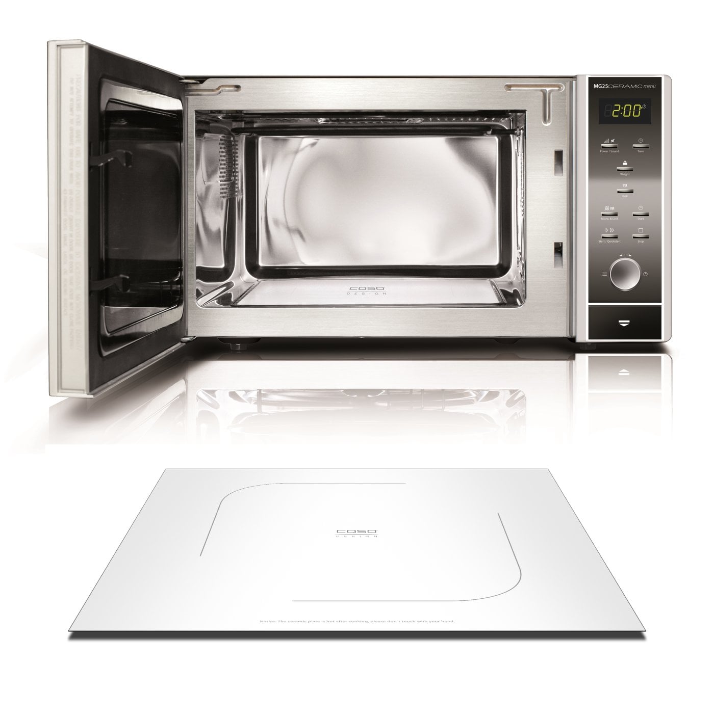 Caso | Microwave oven with Grill | MG 25 | Free standing | 900 W | Grill | Silver