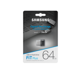 Samsung | FIT Plus | MUF-64AB/APC | 64 GB | USB 3.1 | Black/Silver