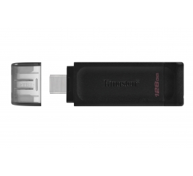 Kingston | USB Flash Drive | DataTraveler 70 | 128 GB | USB 3.2 Gen 1 Type-C | Black