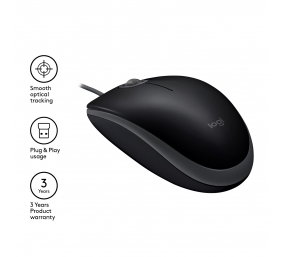 Pelė Logitech B110 Silent, Juoda