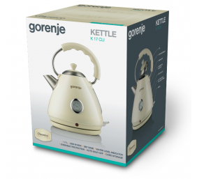 Gorenje | Kettle | K17CLI | Standard | 2200 W | 1.7 L | Plastic/Metal | 360° rotational base | Cream