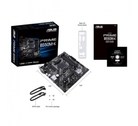 Asus | PRIME B550M-K | Processor family AMD | Processor socket AM4 | DDR4 | Memory slots 4 | Chipset AMD B | Micro ATX