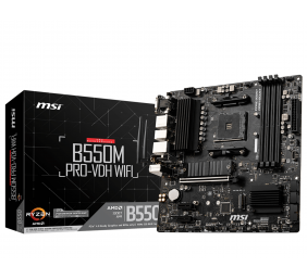 MSI | B550M PRO-VDH WIFI | Processor family AMD | Processor socket AM4 | DDR4 | Memory slots 4 | Chipset AMD B | Micro ATX
