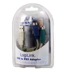 Logilink | Adapter USB to PS/2 x2 :. | Grey | USB M | 2x Mini DIN 6-pin FM | 0.2 m
