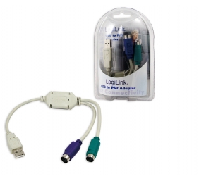 Logilink Adapter USB to PS/2 x2 :. | USB M | 2x Mini DIN 6-pin FM | 0.2 m