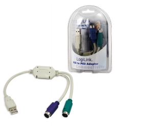 Logilink | Adapter USB to PS/2 x2 :. | Grey | USB M | 2x Mini DIN 6-pin FM | 0.2 m