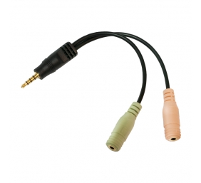 Logilink | Audio jack adapter, 4-pin, 3.5 mm stereo male to 2x 3.5mm female | 0.15 m