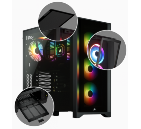 Corsair | Tempered Glass Mid-Tower ATX Case | iCUE 4000X RGB | Side window | Black | Mid-Tower | Power supply included No | ATX