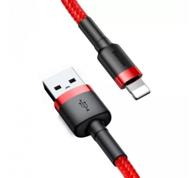 Kabelis Baseus USB2.0 A - IP lightning, 0.5 m, QC3.0 su nailoniniu šarvu Cafule raudonas/juodas