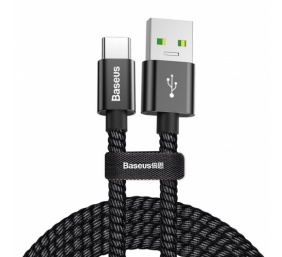 Kabelis Baseus USB2.0 A kištukas - USB C kištukas 1m, srovė iki 4.5V, 5A juodas