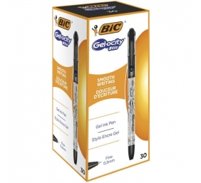 BIC Gelinis rašiklis Gel-ocity Stic 0.5 mm, juodas, pakuotėje 30 vnt.