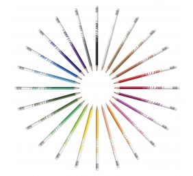 BIC Spalvoti pieštukai su trintuku Kids Evolution Illusion 24 spalvų rinkinys