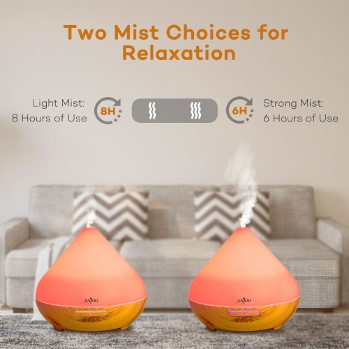 Difuzorius Anjou AJ-AD001 Essential Oil Diffuser švieisiai rudas