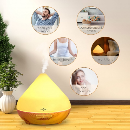 Difuzorius Anjou AJ-AD001 Essential Oil Diffuser švieisiai rudas