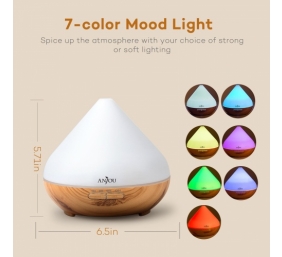 Difuzorius Anjou AJ-AD001 Essential Oil Diffuser švieisiai rudas