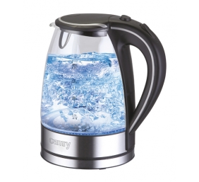 Camry | Kettle | CR 1290 | Standard | 2200 W | 2 L | Plastic/glass | 360° rotational base | Black/Transparent