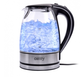 Camry | Kettle | CR 1290 | Standard | 2200 W | 2 L | Plastic/glass | 360° rotational base | Black/Transparent