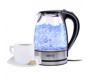 Camry | Kettle | CR 1290 | Standard | 2200 W | 2 L | Plastic/glass | 360° rotational base | Black/Transparent