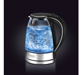 Camry | Kettle | CR 1290 | Standard | 2200 W | 2 L | Plastic/glass | 360° rotational base | Black/Transparent