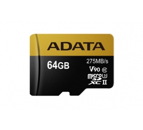 ADATA Premier ONE UHS-II U3 64 GB, MicroSDXC, Flash memory class 10, Adapter