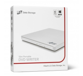 H.L Data Storage | Ultra Slim Portable DVD-Writer | GP60NW60 | Interface USB 2.0 | DVD±R/RW | CD read speed 24 x | CD write speed 24 x | White | Desktop/Notebook