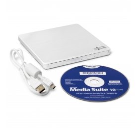 H.L Data Storage | Ultra Slim Portable DVD-Writer | GP60NW60 | Interface USB 2.0 | DVD±R/RW | CD read speed 24 x | CD write speed 24 x | White | Desktop/Notebook