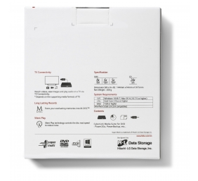 H.L Data Storage | Ultra Slim Portable DVD-Writer | GP60NW60 | Interface USB 2.0 | DVD±R/RW | CD read speed 24 x | CD write speed 24 x | White | Desktop/Notebook