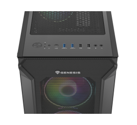 GENESIS IRID 505 ARGB Pc case, Midi tower, 2xUSB 3.0, 2xUSB 2.0, 2x Jack, Black | Genesis