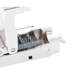 Lanberg | 2X RJ45 CAT6A FTP Plug 8P8C Tool-less Adapter | PL2SA-6000TL | Silver/Transparent