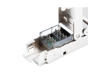 Lanberg | 2X RJ45 CAT6A FTP Plug 8P8C Tool-less Adapter | PL2SA-6000TL | Silver/Transparent