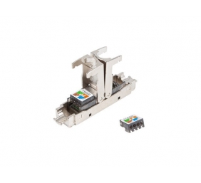 Lanberg | 2X RJ45 CAT6A FTP Plug 8P8C Tool-less Adapter | PL2SA-6000TL | Silver/Transparent