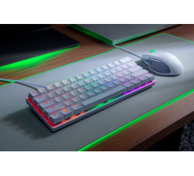 Razer Huntsman Mini Žaidimų klaviatūra, RGB LED light, US, Wired, Purple Switch, Mercury White