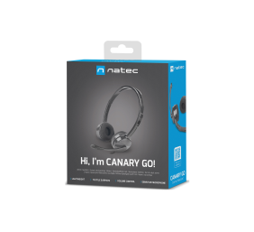Natec | Headset | Canary Go | Wired | On-Ear | Microphone | Noise canceling | Black