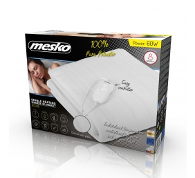 Mesko | Electirc heating under-blanket | MS 7419 | Number of heating levels 4 | Number of persons 1 | Washable | Remote control | Polyester | 60 W | White