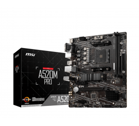 MSI | A520M PRO | Processor family AMD | Processor socket AM4 | DDR4 | Memory slots 2 | Chipset AMD A | Micro ATX
