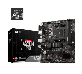 MSI | A520M PRO | Processor family AMD | Processor socket AM4 | DDR4 | Memory slots 2 | Chipset AMD A | Micro ATX