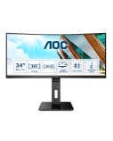 AOC | Curved Monitor | CU34P2A | 34 " | VA | 21:9 | 100 Hz | 1 ms | 3440 × 1440 | 300 cd/m² | Headphone out (3.5mm) | HDMI ports quantity HDMI x 2 | Black | Warranty 36 month(s)