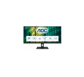 AOC | Office Monitor | Q34E2A | 34 " | IPS | 21:9 | 75 Hz | 4 ms | 2560 x 1080 | 300 cd/m² | Headphone out (3.5mm) | HDMI ports quantity HDMI x 2 | Black | Warranty 36 month(s)