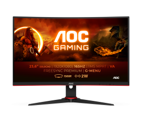 AOC | Curved Gaming Monitor | C24G2AE/BK | 23.6 " | VA | FHD | 16:9 | Warranty 36 month(s) | 1 ms | 250 cd/m² | Black/Red | HDMI ports quantity 2 | 165 Hz