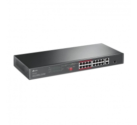 TP-Link TL-SL1218P 16-Port 10/100 Mbps + 2-Port Gigabit Rackmount Šakotuvas su 16-Port PoE+