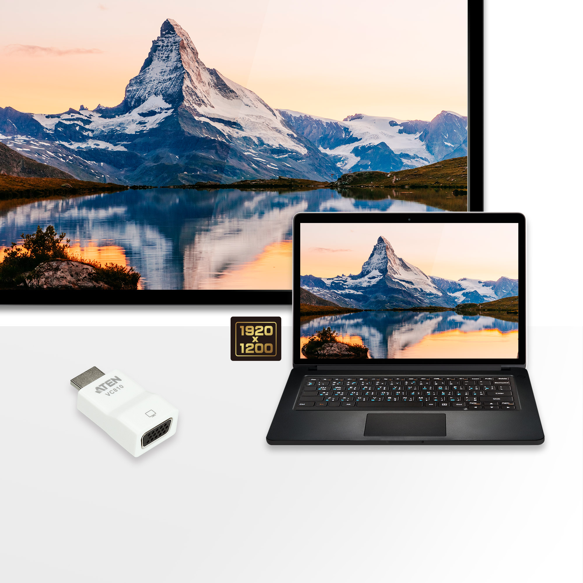 Aten HDMI to VGA Converter | Aten | HDMI to VGA Adapter | White