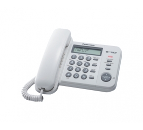 Panasonic | Corded | KX-TS560FXW | Built-in display | Caller ID | White | 198 x 195 x 95 mm | Phonebook capacity 50 entries | 588 g