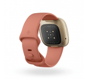 Fitbit Versa 3 Smart watch NFC GPS (satellite) AMOLED Touchscreen Activity monitoring 24/7 Waterproof Bluetooth Wi-Fi Pink Clay/Soft Gold Aluminum