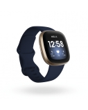 Fitbit Versa 3 Smart watch, GPS (satellite), AMOLED, Touchscreen, Heart rate monitor, Activity monitoring 24/7, Waterproof, Bluetooth, Wi-Fi, Midnight/Soft Gold Aluminum