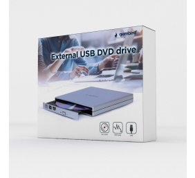 Gembird | External USB DVD Drive | DVD-USB-02-SV | Interface USB 2.0 | DVD±RW (±R DL) / DVD-RAM | CD read speed 24 x | CD write speed 24 x | Silver