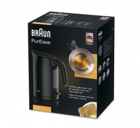 Braun | Kettle | WK3100BK PurEase | Standard | 2200 W | 1.7 L | Plastic | 360° rotational base | Black
